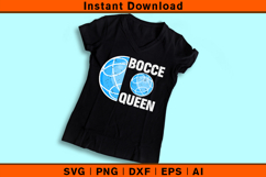 Bocce Queen SVG PNG DXF EPS AI | Bocce Ball Sports Cut File Product Image 3