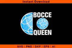 Bocce Queen SVG PNG DXF EPS AI | Bocce Ball Sports Cut File Product Image 1