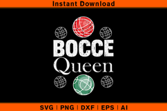 Bocce Queen SVG | Colorful Bocce Balls Design for Women Product Image 1