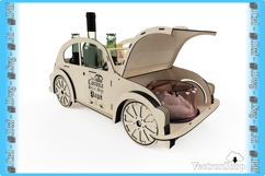 Beetle-shaped snack and beer holder ready for laser cutting Product Image 9