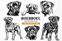 Boerboel SVG Bundle, 10 Dog Designs, South African Mastiff Product Image 1