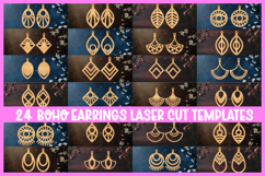24 Boho Style Laser Cut Earrings SVG File Product Image 1