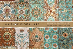 Bohemian Block Print Floral Tile Seamless Backgrounds Product Image 1