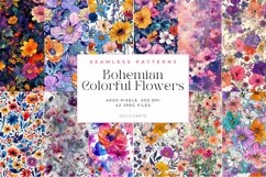 42 Bohemian Colorful Flowers Seamless Patterns Product Image 2