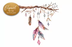 Bohemian Birds Clipart - 4 PNG Files Product Image 2