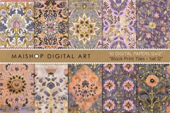 Bohemian Salmon &amp; Dusty Lavender Floral Tile Backgrounds Product Image 1