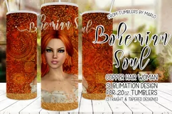 Bohemian Soul Copper Hair 20oz Tumbler Sublimation Design Product Image 1