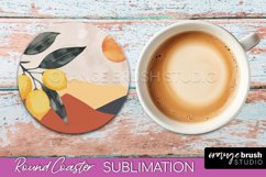 Boho Round Coaster Sublimation, Minimalist Landscape Design Product Image 1