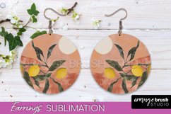 Boho Landscape Round Earring Sublimation, Minimalist Earring Product Image 1