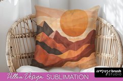 Boho Pillow Cover - Minimalist Landscape Pillow Sublimation Product Image 1