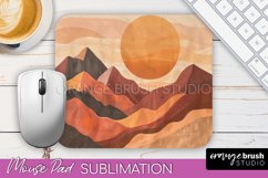 Boho Mouse Pad, Minimalist Landscape Mousepad Sublimation Product Image 1