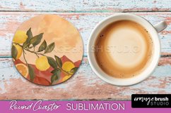 Boho Round Coaster Sublimation, Minimalist Landscape Design Product Image 1