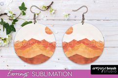 Boho Landscape Round Earring Sublimation, Minimalist Earring Product Image 1