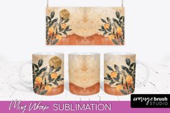 Boho Mug Wrap - Minimalist Landscape Mug Sublimation Design Product Image 1