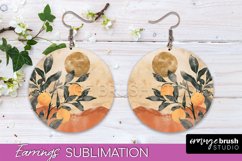 Boho Landscape Round Earring Sublimation, Minimalist Earring Product Image 1