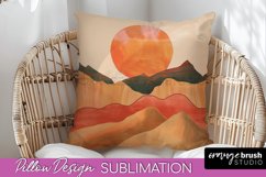 Boho Pillow Cover - Minimalist Landscape Pillow Sublimation Product Image 1