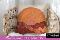 Boho Pillow Cover - Minimalist Landscape Pillow Sublimation Product Image 1