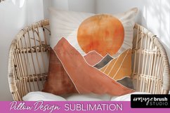 Boho Pillow Cover - Minimalist Landscape Pillow Sublimation Product Image 1