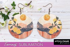 Boho Landscape Round Earring Sublimation, Minimalist Earring Product Image 1