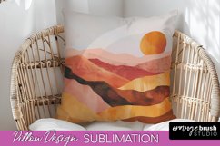 Boho Pillow Cover - Minimalist Landscape Pillow Sublimation Product Image 1