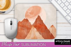 Boho Mouse Pad, Minimalist Landscape Mousepad Sublimation Product Image 1