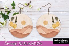 Boho Landscape Round Earring Sublimation, Minimalist Earring Product Image 1