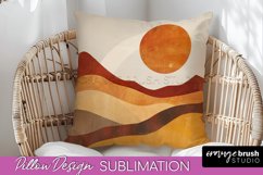 Boho Pillow Cover - Minimalist Landscape Pillow Sublimation Product Image 1