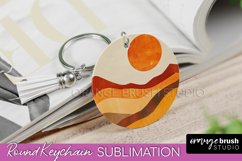 Boho Keychain - Minimalist Landscape Sublimation Design Product Image 1