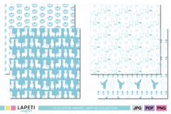 Animal themed scrapbook paper with alpaca designs