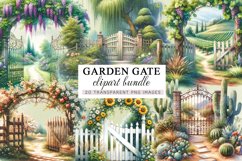 Garden Gate Clipart - 20 Whimsical Fantasy Landscapes Product Image 1