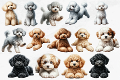 Poodle Clipart Bundle, 44 Watercolor Dog PNGs Product Image 4