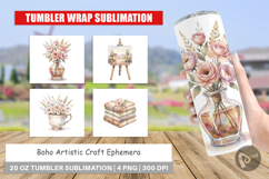 Boho Artistic Craft Ephemera Tumbler Product Image 1