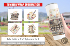 Boho Artistic Craft Ephemera Tumbler Product Image 1