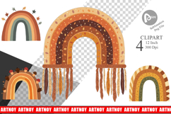 Boho Autumn Rainbows Clipart Product Image 1
