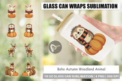 Glass Can Boho Woodland Animals Product Image 1