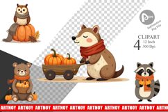 Boho Woodland Animals Clipart Product Image 1
