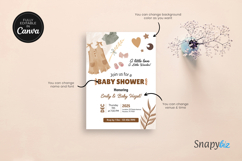 Editable Boho Baby Shower Invitation Canva Template Product Image 8