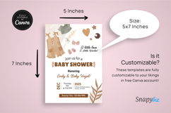 Editable Boho Baby Shower Invitation Canva Template Product Image 5