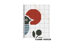 Boho Bird Geometric Abstract Cross Stitch pattern - Tango Stitch