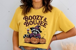 Boho Boozy &amp; Boujee Halloween Raccoon Witch PNG, Funny Product Image 3
