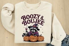 Boho Boozy &amp; Boujee Halloween Raccoon Witch PNG, Funny Product Image 4