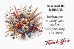 Watercolor boho bouquet clipart, Boho Flowers Bundle Product Image 2