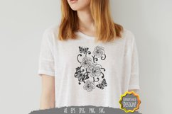 Boho Butterflies and Flowers SVG Product Image 1