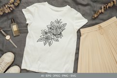 Boho Butterfly with Flowers SVG Product Image 1