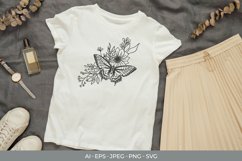 Boho Butterfly with Flowers SVG Product Image 1