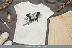 Boho Butterfly with Flowers SVG Product Image 1