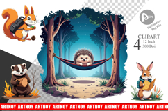 Boho Camping Animals Clipart Product Image 1