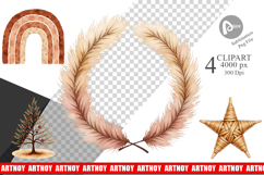 Boho Chic Christmas Clipart Product Image 1