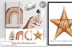Boho Chic Christmas Digital Paper Product Image 1