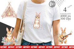 Boho Chic Easter Bunny Sublimation Product Image 1